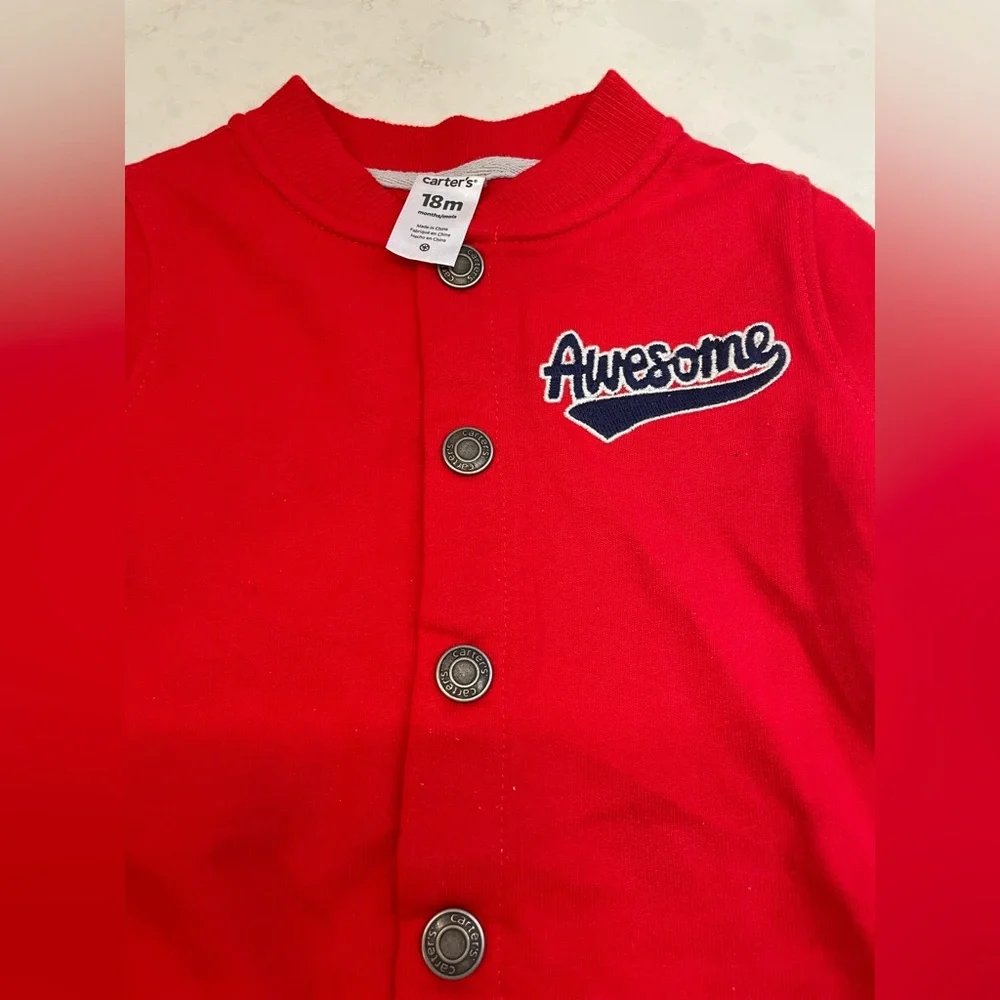 Carters Infant‎ Varsity Red Jacket Size 18 Months